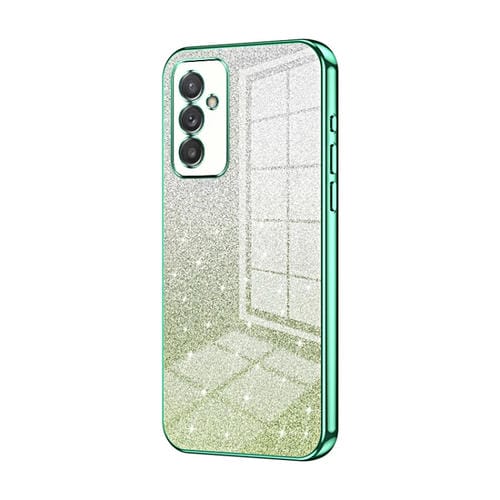 Estuche para Teléfono Samsung Galaxy A82 5G Galvanizado con Polvo de Brillo Degradado (Verde)
