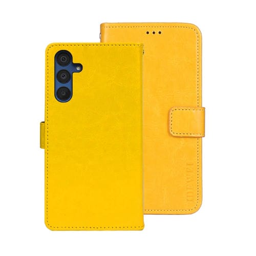 Funda para Samsung Galaxy A15 5G Idewei Crazy Horse Texture de Cuero (Amarillo)