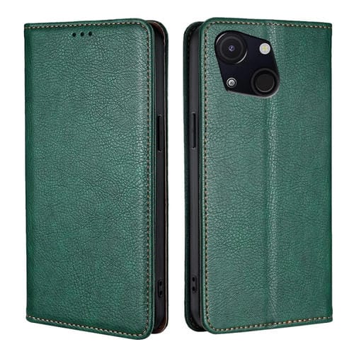 Funda de Cuero Magnética Itel A50C 4G con Acabado Brillante (Verde)