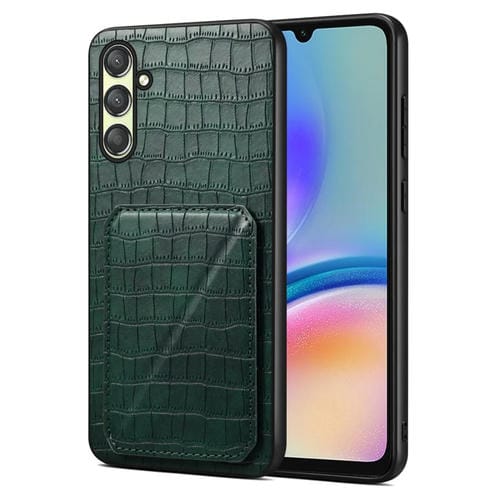 Funda Trasera Samsung Galaxy A05S Denior Piel de Cocodrilo con Soporte (Verde)