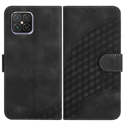 Funda de Cuero Huawei Nova 8 Se con Relieve Cabeza de Elefante y Cordón (Negro)