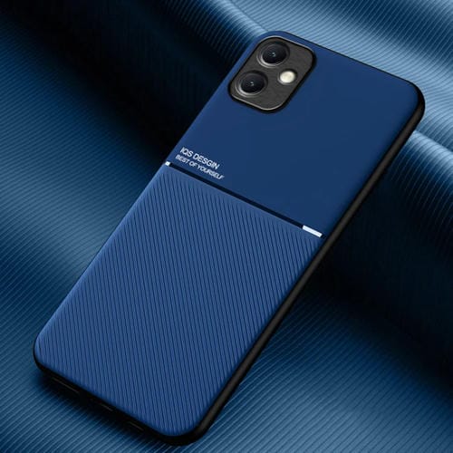 Funda para Teléfono Samsung Galaxy A05 Classic Tilt Strip Grain PC + TPU Magnética a Prueba de Golpes (Azul)