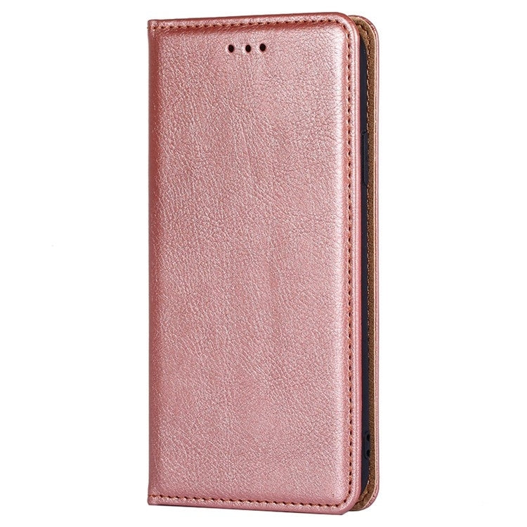 Funda de Cuero Magnética OnePlus Ace 3 Pro 5G Color Sólido con Acabado Brillante (Oro Rosa)