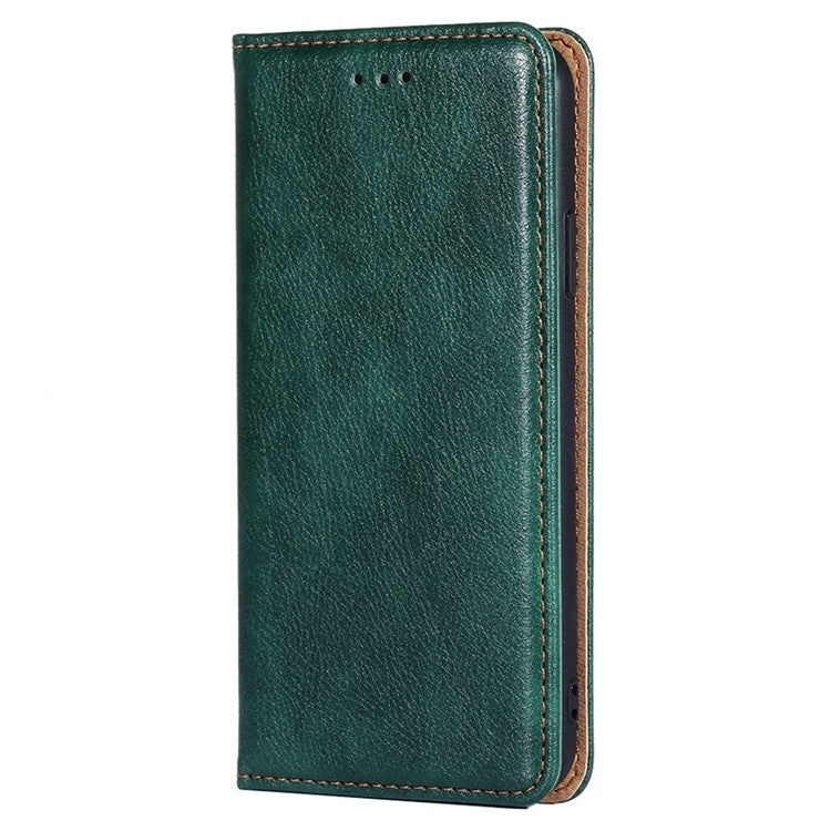 Funda de Cuero Magnética para OnePlus Ace 3 Pro 5G (Verde) con Acabado Brillante