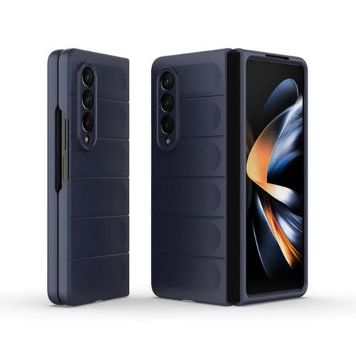 Funda para Teléfono Samsung Galaxy Z Fold4 5G Magic Shield Fold PC a Prueba de Golpes (Azul Oscuro)