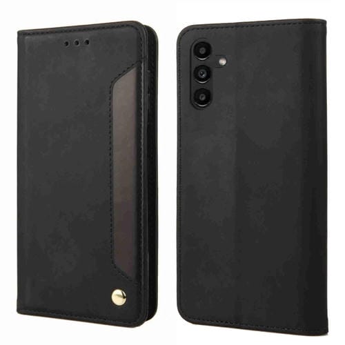 Funda para Samsung Galaxy A55 Skin Feel Splicing Cuero para Teléfono (Negro)