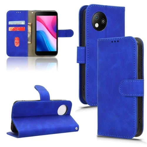 Funda de Cuero con Tapa Magnética para ZTE Blade A35 Lite (Azul)