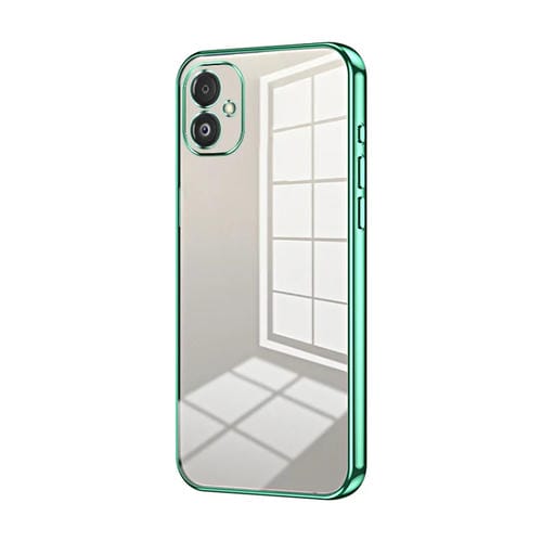 Funda para Teléfono Samsung Galaxy F14 5G Orificio Fino Revestimiento Transparente (Verde)