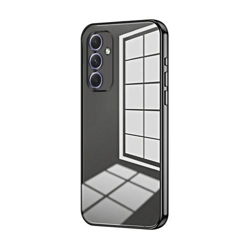 Funda para Teléfono Samsung Galaxy A54 5G con Orificio Fino y Revestimiento Transparente (Negro)