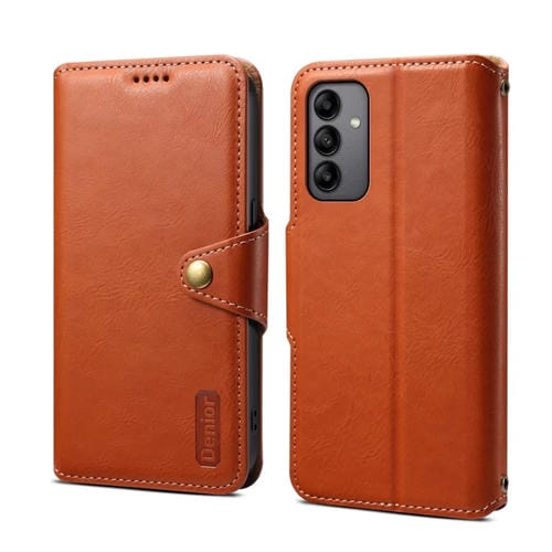 Funda para Teléfono Samsung Galaxy A05S Denior Textura Piel de Vaca Estilo Billetera (Marrón)