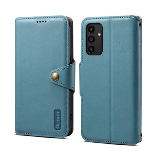 Funda para Teléfono Samsung Galaxy A13 5G Denior Textura de Piel de Vaca Estilo Billetera (Azul)