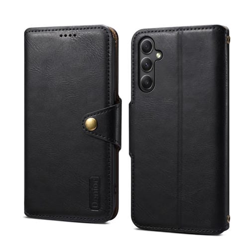 Funda para Teléfono Samsung Galaxy A34 5G Denior Textura Piel de Vaca Estilo Billetera (Negro)