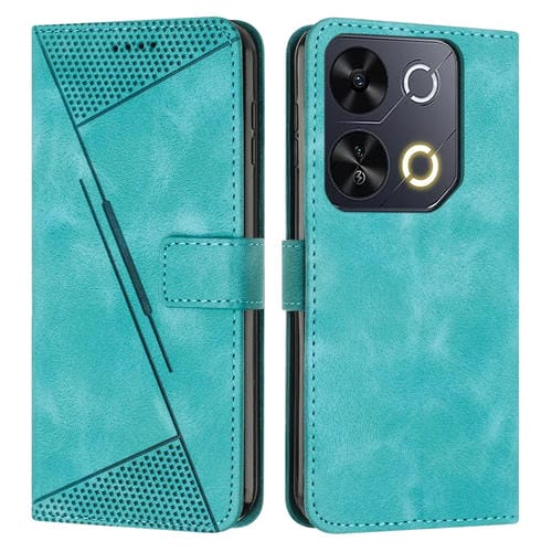 Funda de Cuero Triangular con Cordón Largo para Teléfono Itel P65 Dream (Verde)