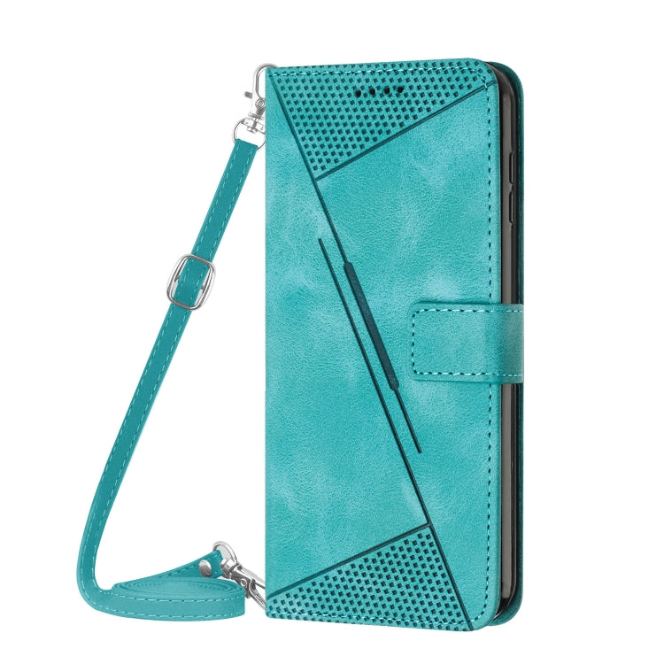 Funda de Cuero Triangular con Cordón Largo para Teléfono Itel P65 Dream (Verde)