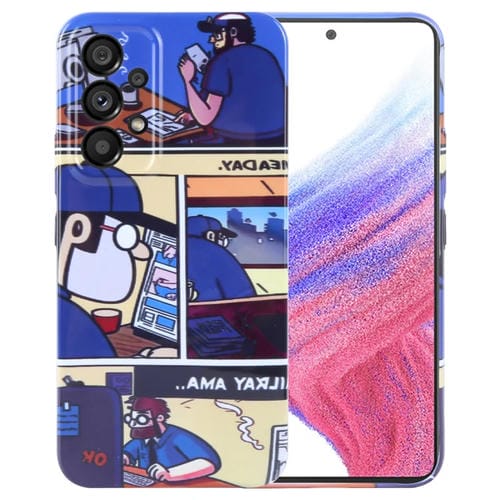 Funda para Teléfono Samsung Galaxy A53 5G PC con Orificio Preciso y Patrón Pintado (Cómics de Trabajo)