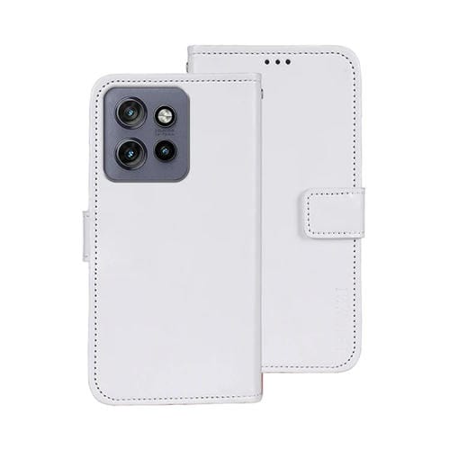 Funda de Cuero Crazy Horse para Motorola Edge 50 Neo (Blanca)