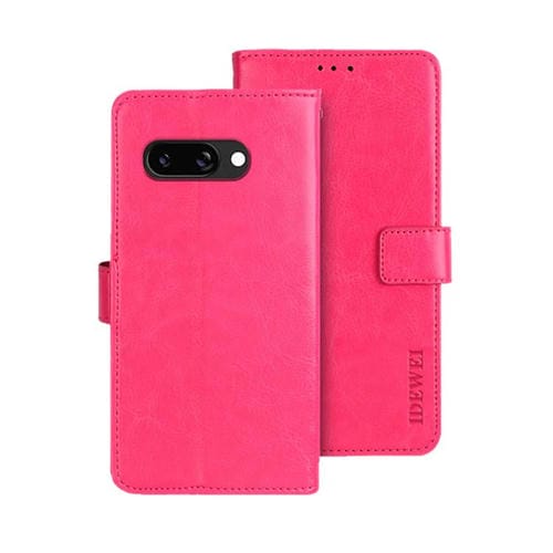 Funda de Cuero Crazy Horse para Google Pixel 9A (Rosa y Rojo)