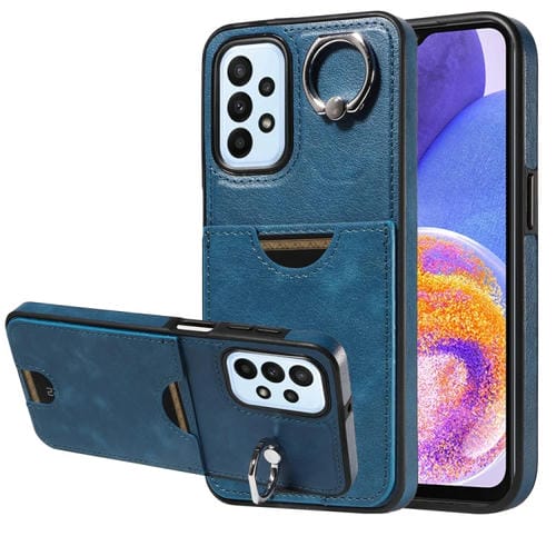 Funda para Teléfono Samsung Galaxy A23 con Soporte para Anillo y Ranura para Tarjeta (Azul)