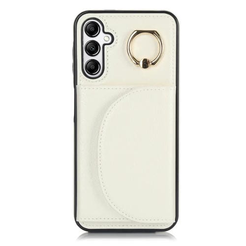 Estuche para teléfono Samsung Galaxy A14 4G 5G Ym007 con soporte para anillo y tarjeta (Blanco)