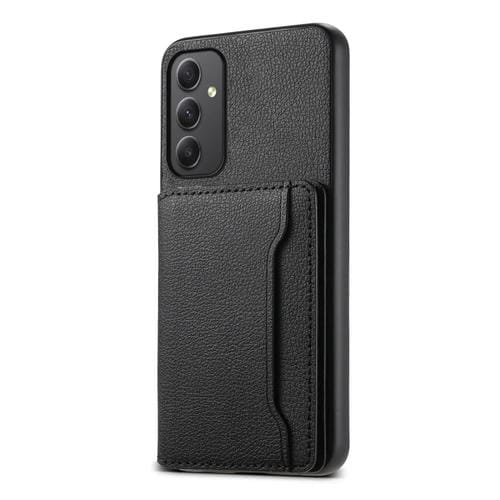 Funda para Teléfono Samsung Galaxy A35 5G Diseño Bolsa para Tarjetas Textura de Becerro (Negro)