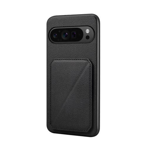 Funda para Google Pixel 10 Pro / 10 D04 con textura de becerro y ranura para dos tarjetas (negra)