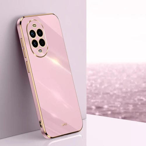 Funda TPU con Borde Dorado y Revestimiento 6D Recto para Huawei Nova 13 Pro Xinli (Morado Cereza)