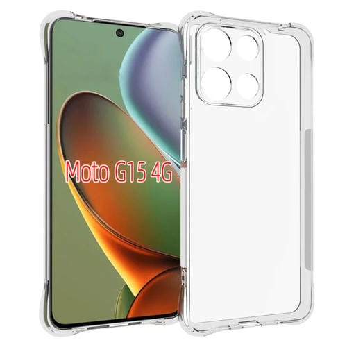 Funda TPU Gruesa Antideslizante a Prueba de Golpes para Motorola Moto G15 4G (Transparente)