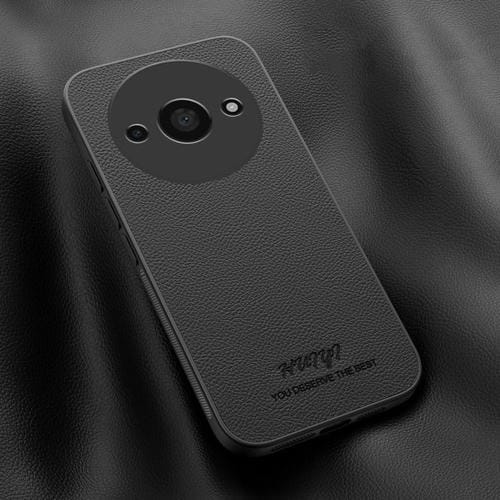 Funda de Cuero Magnética para Teléfono Redmi A3 Huiyi (Negra)