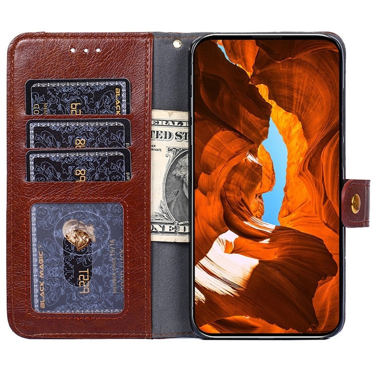 Funda de Cuero con Cremallera para OnePlus Nord Ce 4 Lite 5G (Marrón)