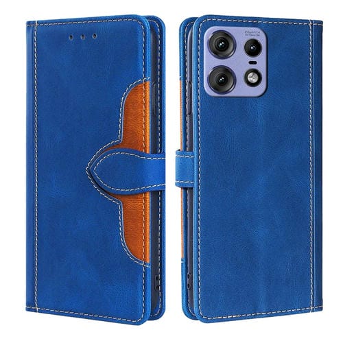 Funda de Cuero con Hebilla Magnética para Motorola Edge 50 Pro 5G (Azul)