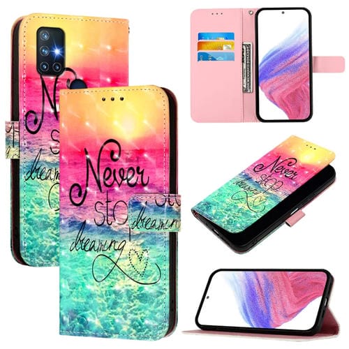 Funda de Cuero con Tapa Horizontal y Pintura 3D para OnePlus Nord N10 5G (Chasing Dreams)