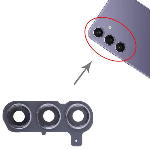 Couvercle de lentille d'appareil photo arrière Samsung Galaxy S24+ SM-S926B (10 pièces) (Argentée)