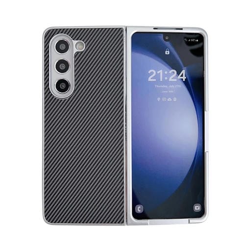 Funda para Teléfono Samsung Galaxy Z Fold Ultrafina a Prueba de Golpes con Fibra de Carbono y Kevlar (Negra)