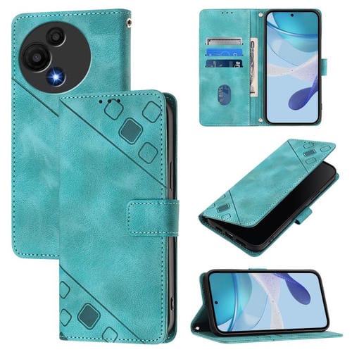 Funda de piel con relieve NxtPaper/605 para TCL 60 SE (verde)