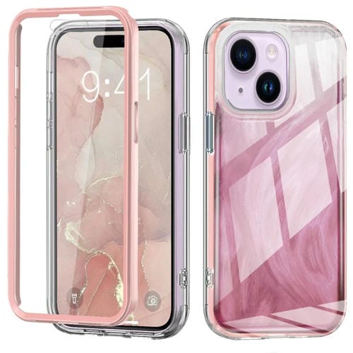 Funda para Teléfono iPhone 15 2 En 1 Imd Gradient Feather PC y TPU (Rosa Claro) - MOVILSTORE