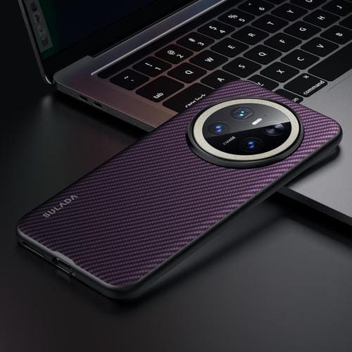 Funda para Teléfono Sulada 600D Kevlar Texture PC a Prueba de Golpes para Huawei Mate 70 (Morado)