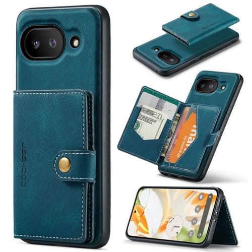 Funda Magnética Desmontable Estilo Billetera Jeehood J01 para Google Pixel 9A (Azul)