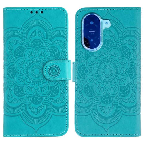 Funda de cuero con estampado de mandala solar para Redmi A5 4G (173,3 mm, azul)