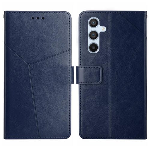 Funda de cuero con tapa y diseño en forma de Y para Samsung Galaxy S25 FE 5G (azul)