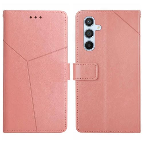 Funda de cuero con tapa y diseño en forma de Y para Samsung Galaxy S25 FE 5G (rosa)