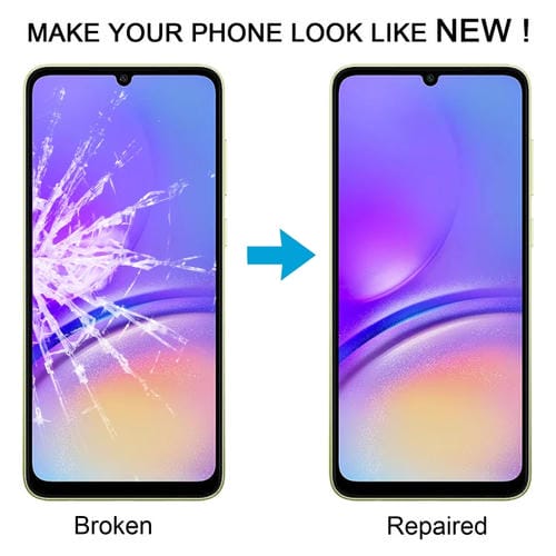 Äußere Glaslinse Samsung Galaxy A05 SM-A055F Frontbildschirm mit OCA-Klebstoff (10 Stück)