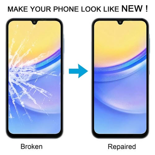 Obiettivo in vetro Schermo esterno anteriore con adesivo OCA Samsung Galaxy A15 5G (10 pezzi)