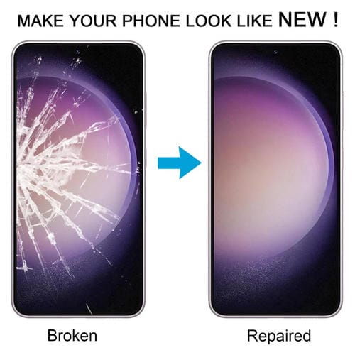 Verre Lentille Extérieure d'Écran Samsung Galaxy S23 SM-S911B avec Adhésif OCA - (10 Pièces)