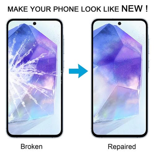 Outer Glass Lens Screen for Samsung Galaxy A55 SM-A556B with OCA Adhesive (10 Pieces)