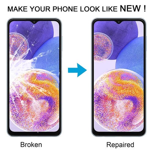 Glaslinse Außen Samsung Galaxy A23 4G SM-A235F Frontbildschirm mit Klebstoff OCA (10 Stück)