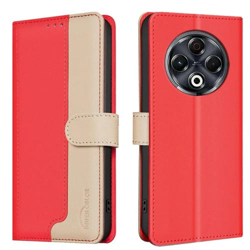 Funda de Cuero Antirrobo RFID para Tecno Spark 30 4G (Rojo)