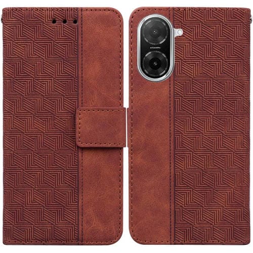 Funda de cuero con relieve geométrico para Redmi A5 4G (171,7 mm) (marrón)