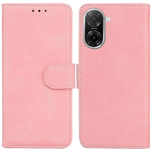 Funda de cuero con tapa para Redmi A5 4G (171,7 mm), color puro y tacto suave (rosa)