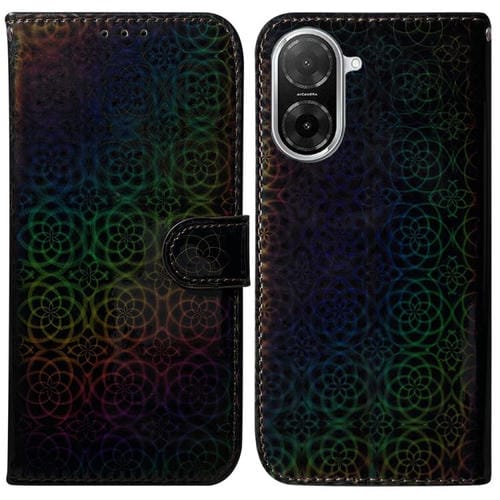 Funda de cuero con hebilla magnética colorida para Redmi A5 4G (171,7 mm) (negro)