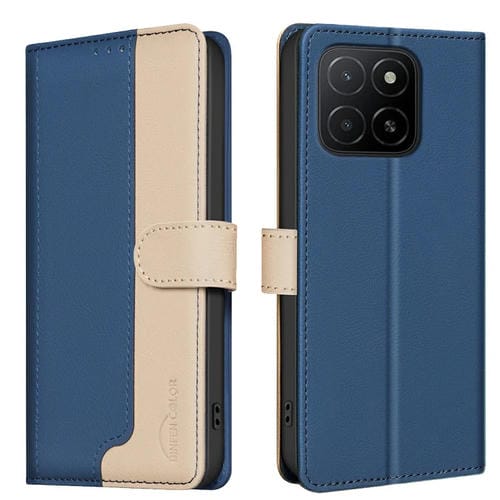 Funda de Cuero Antirrobo RFID para Honor X5B (Azul) a Juego con Color